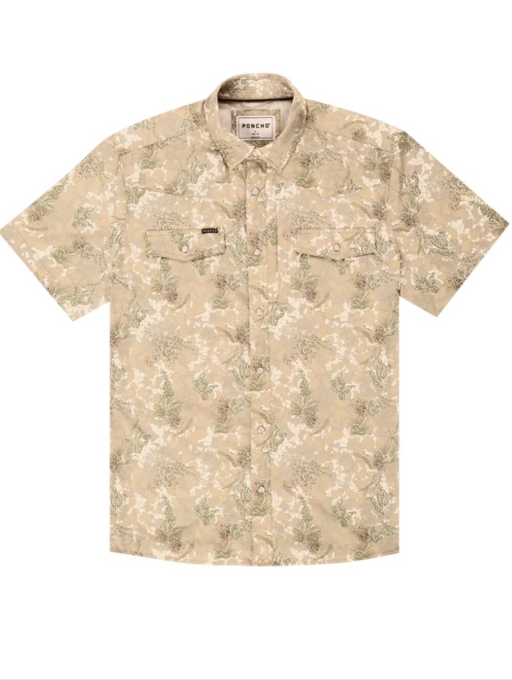 Poncho The Carrizo Western Pearl Snap SS Shirt South Zone Camo